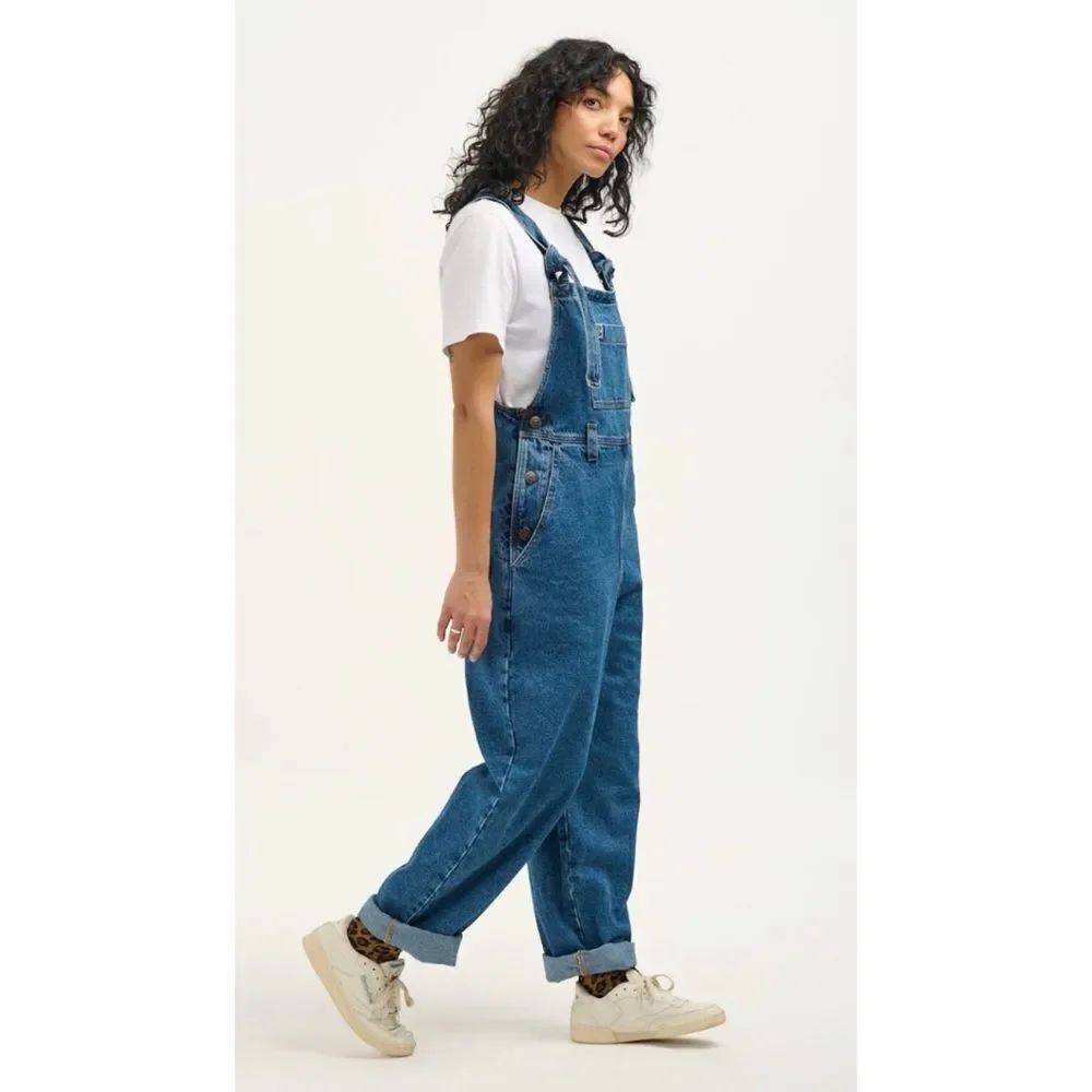 Lucy & Yak Easton Dungaree ORGANIC DENIM - Mid Wash Blue Overalls Size 4R